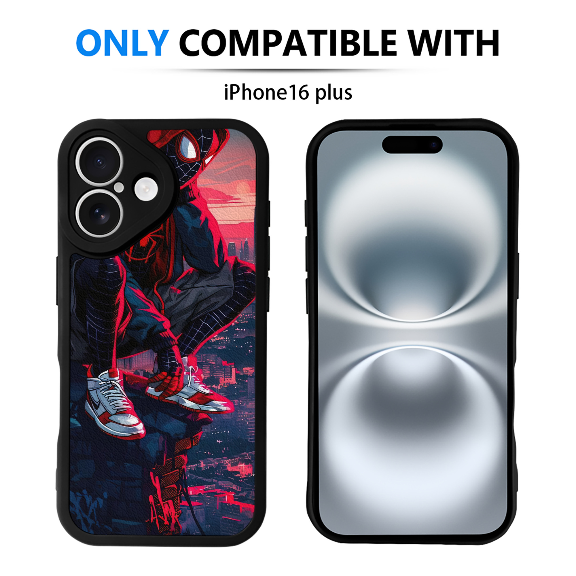 Spider Man スパイダーマン 【iPhone 16シリーズ対応】シリコンスマホケース（レザー調） 材質：シリコン
